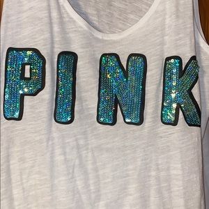 PINK Sequin Tank Top